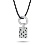 Cartier Panthere 18K White Gold 2.78ct Diamond and Onyx Pendant