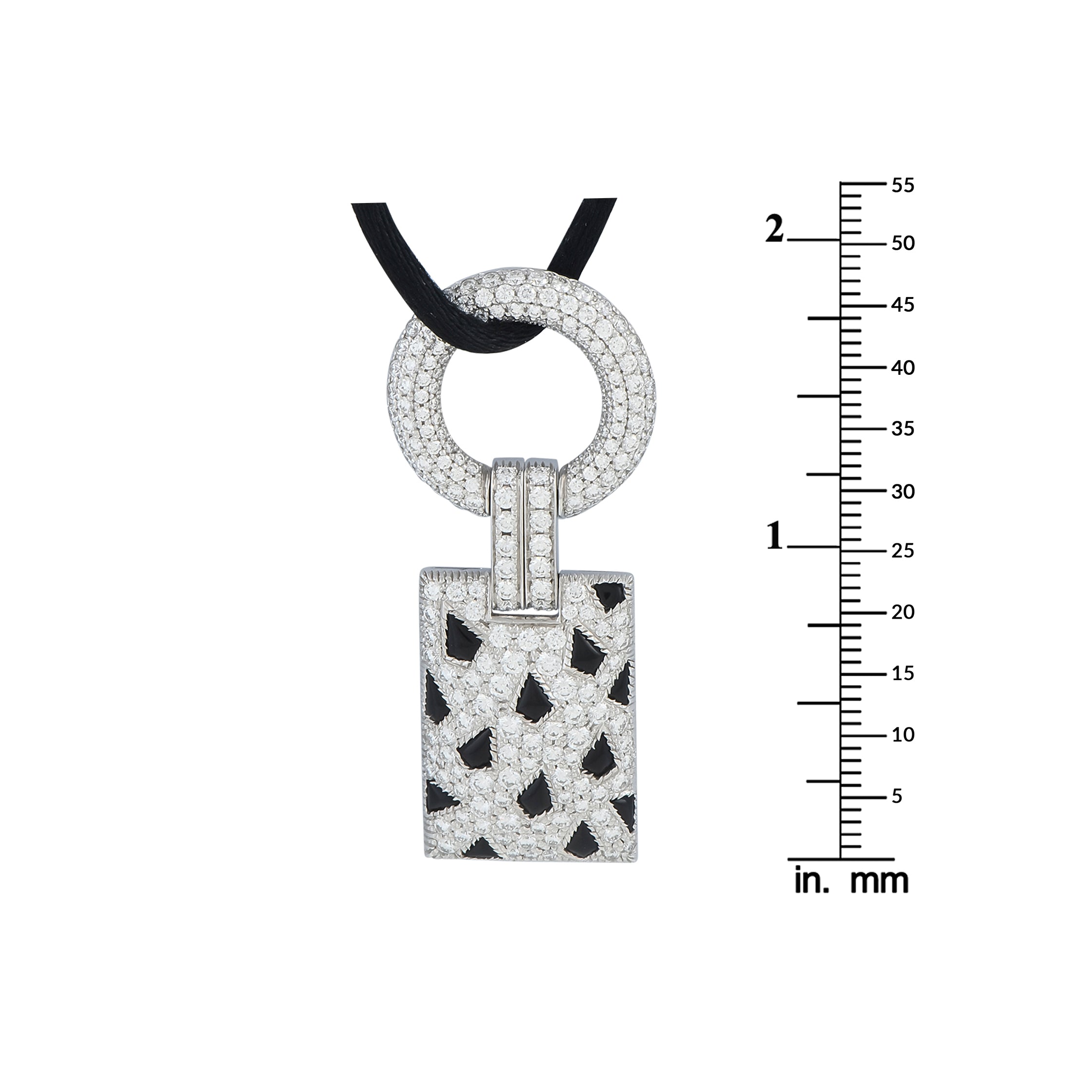 Cartier Panthere 18K White Gold 2.78ct Diamond and Onyx Pendant