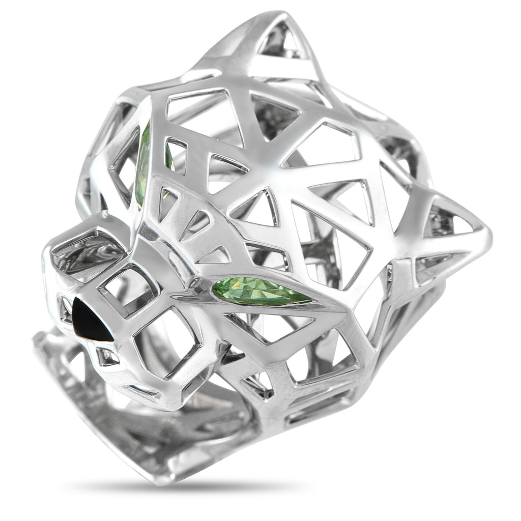 CartierPanthere 18K White Gold Ring – A graphic, geometric design makes this Cartier Panthere ring simply unforgettable
