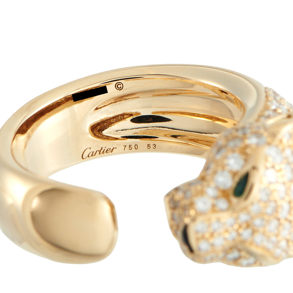 Cartier Panthere 18K Yellow Gold Diamond Ring