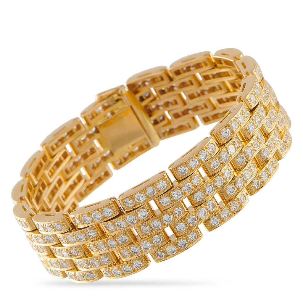 CARTIER Maillon Panthère 18K Yellow Gold 10.0ct Diamond Bracelet