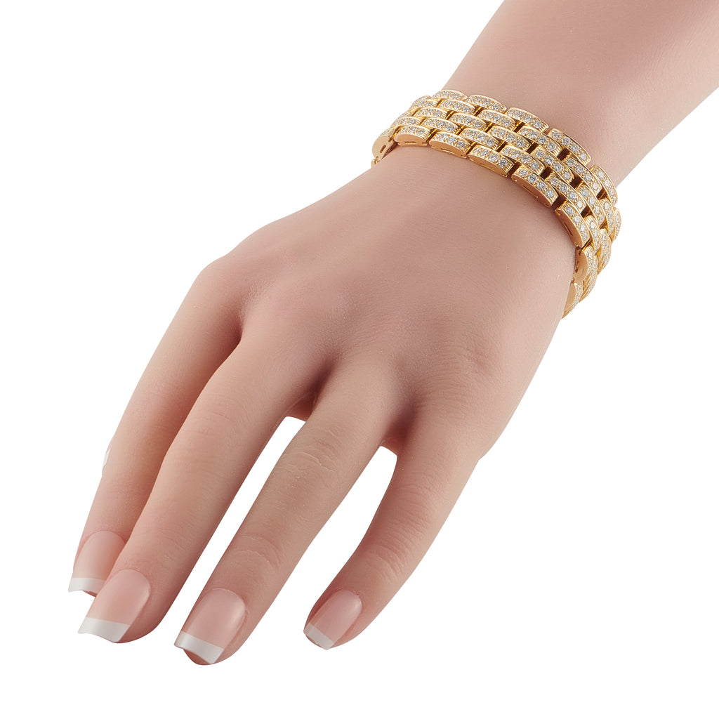 Cartier Maillon Panthère 18K Yellow Gold 10.0ct Diamond Bracelet