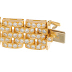 Cartier 18K yellow gold diamond bracelet with linked rectangular rows