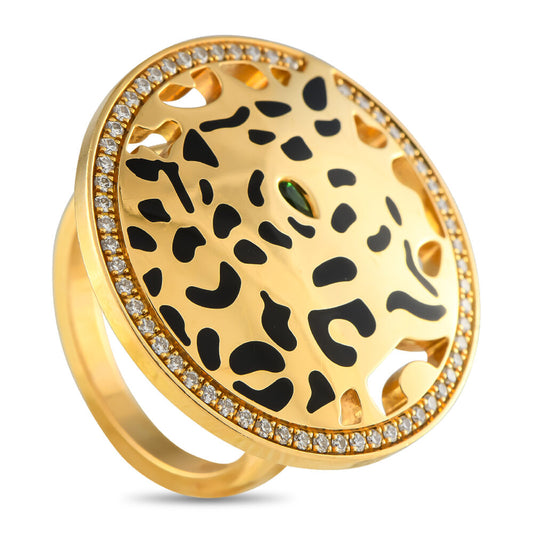 Cartier Panthère Lacquer Diamond and Garnet Ring