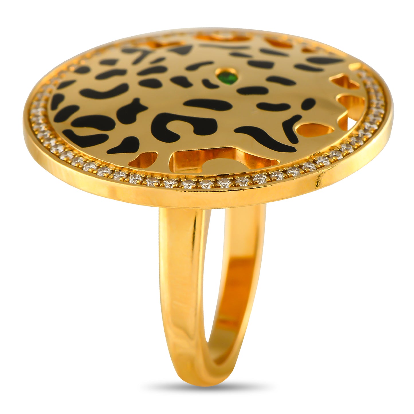 Cartier Panthère Lacquer Diamond and Garnet Ring