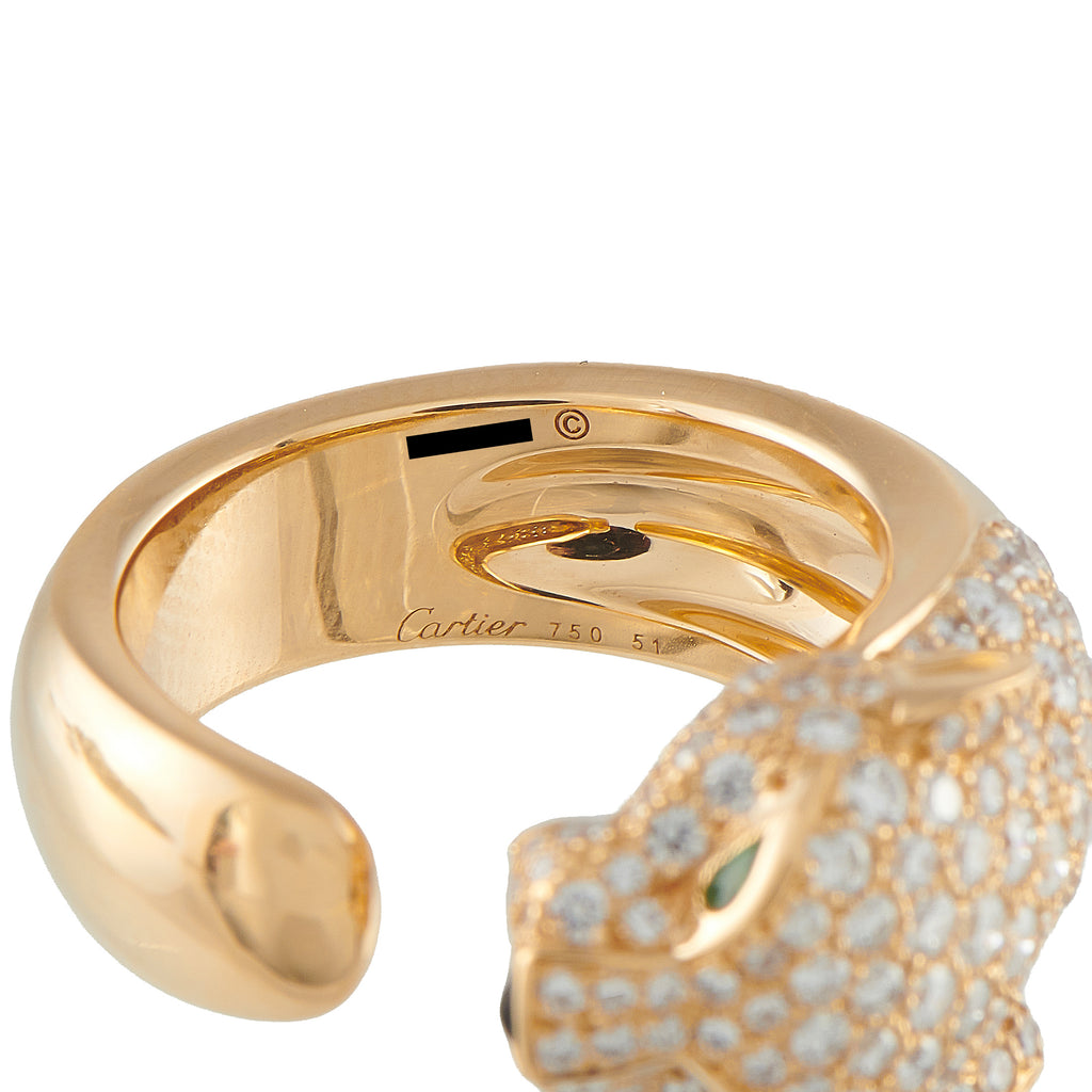Cartier Panthere 18K Yellow Gold 1.15ct Diamond Ring