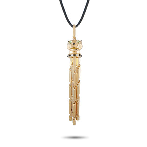 Cartier Panthère 18K Yellow Gold Diamond, Onyx, and Tsavorite Necklace
