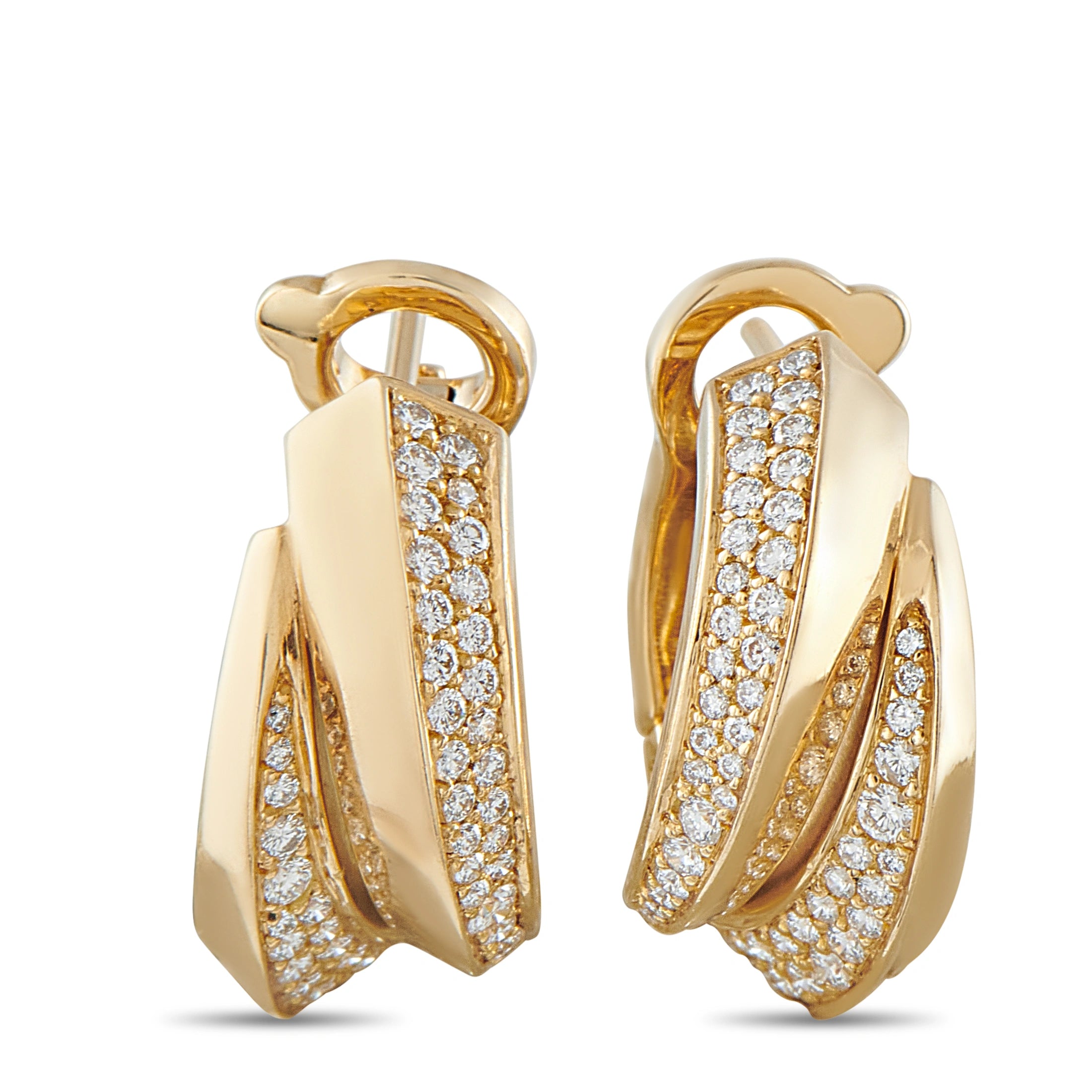 Cartier Panthère Griffe 18K yellow gold diamond hoop earrings