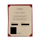 Cartier certificate of authenticity card for 18K gold diamond hoop earrings
