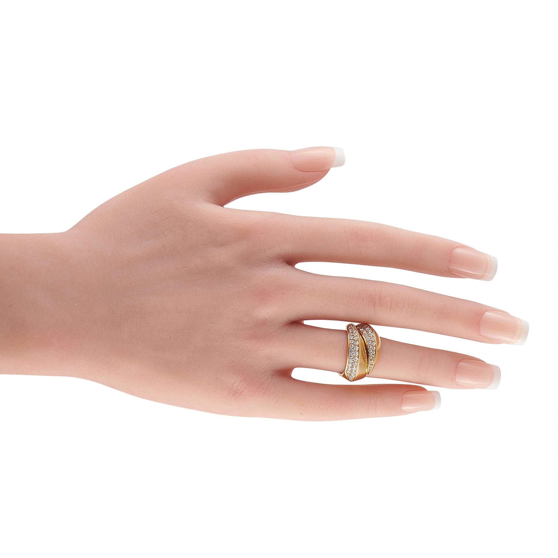 Cartier Panthère Griffe 18K yellow gold diamond ring on hand