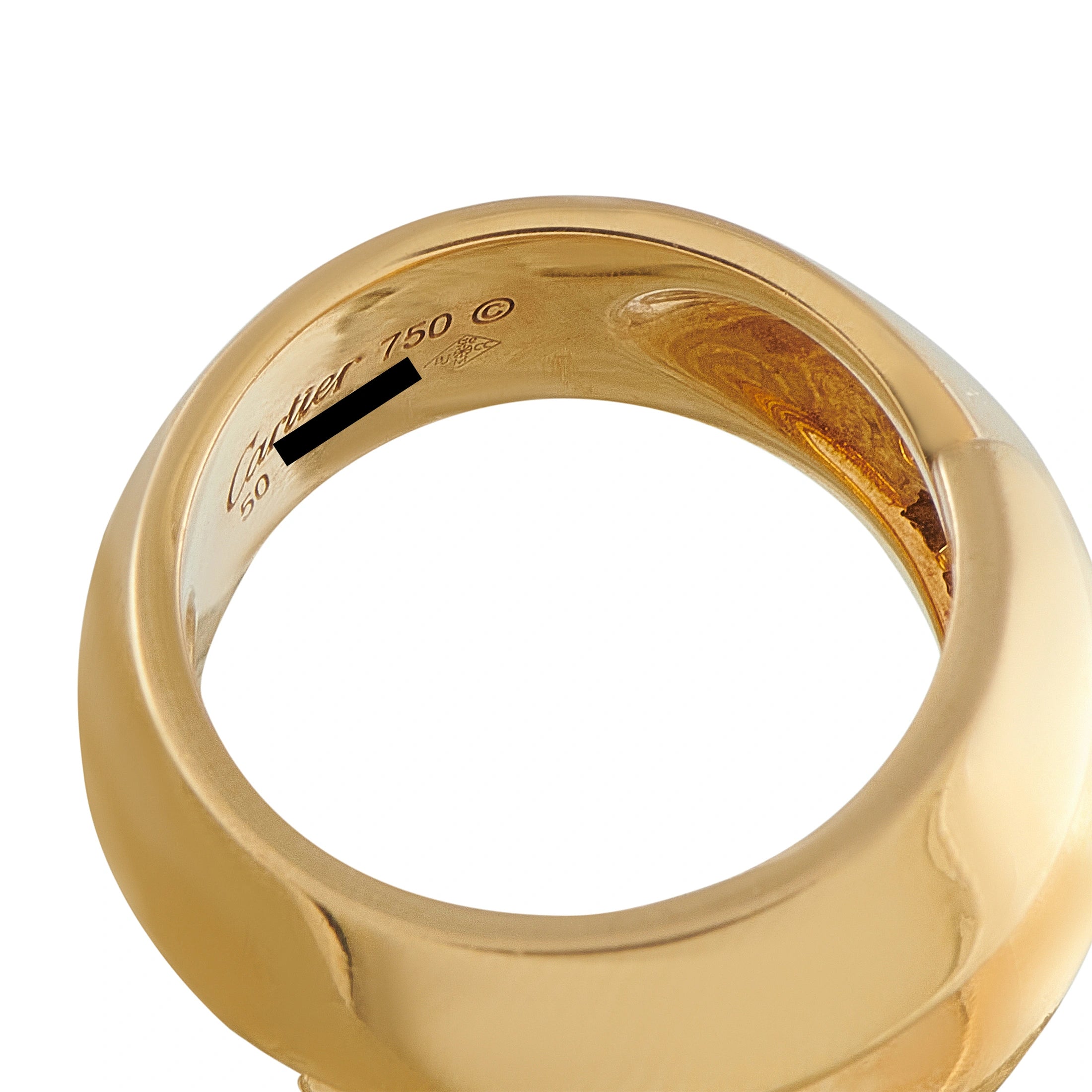 Cartier Panthère Griffe 18K yellow gold diamond ring with smooth rounded band