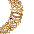 18K yellow gold diamond necklace close-up of linked chain and oval diamond pendant