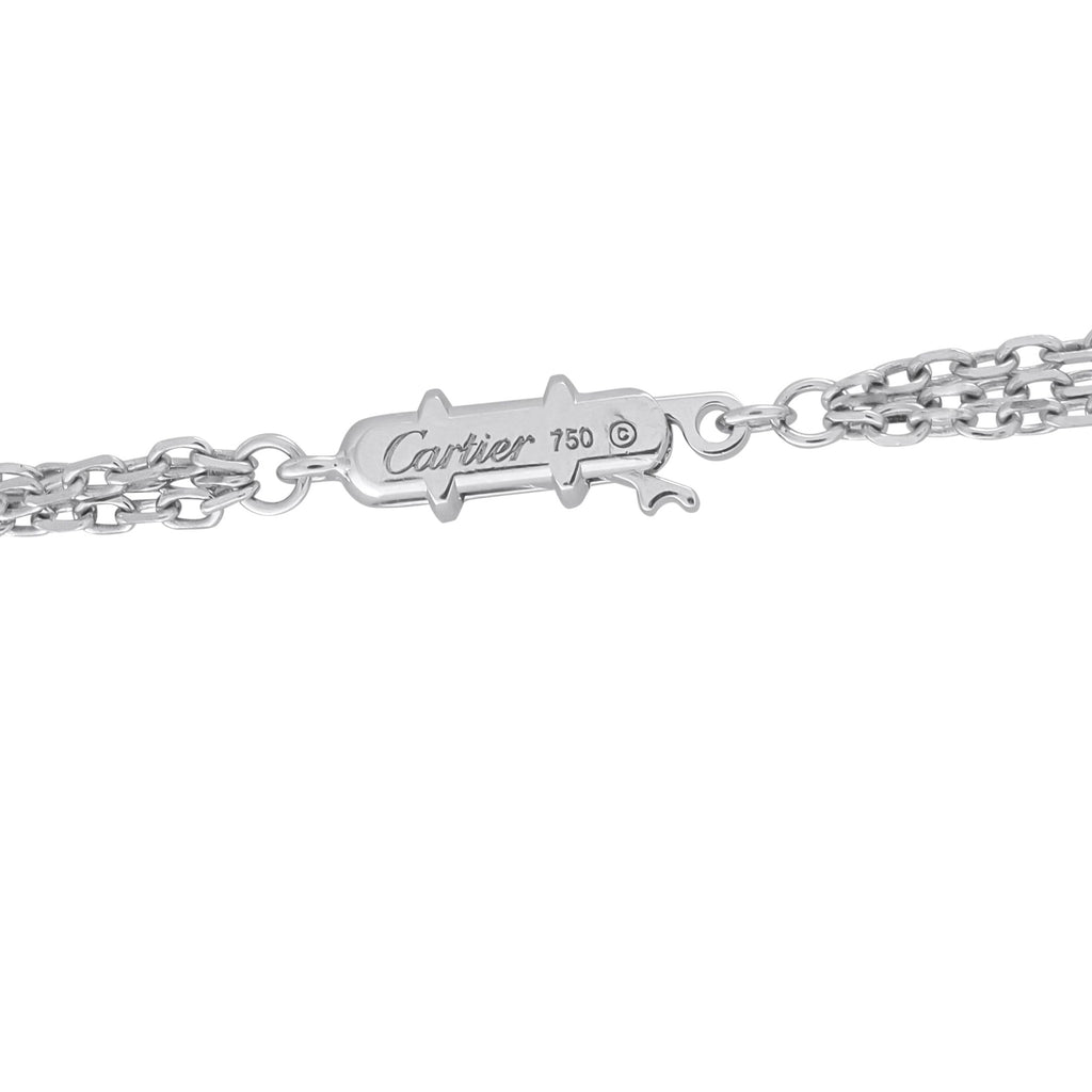 Cartier Platinum Diamond and Black Ceramic Trinity Necklace