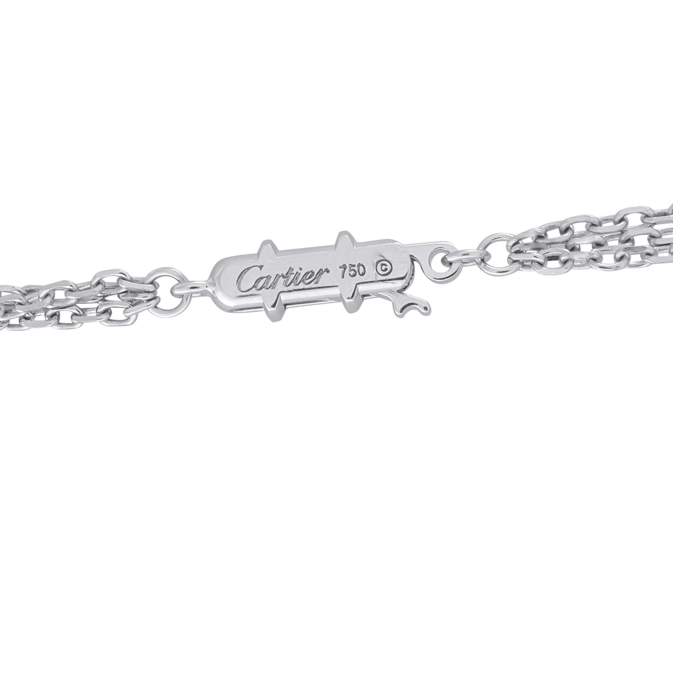 Cartier Platinum Diamond and Black Ceramic Trinity Necklace