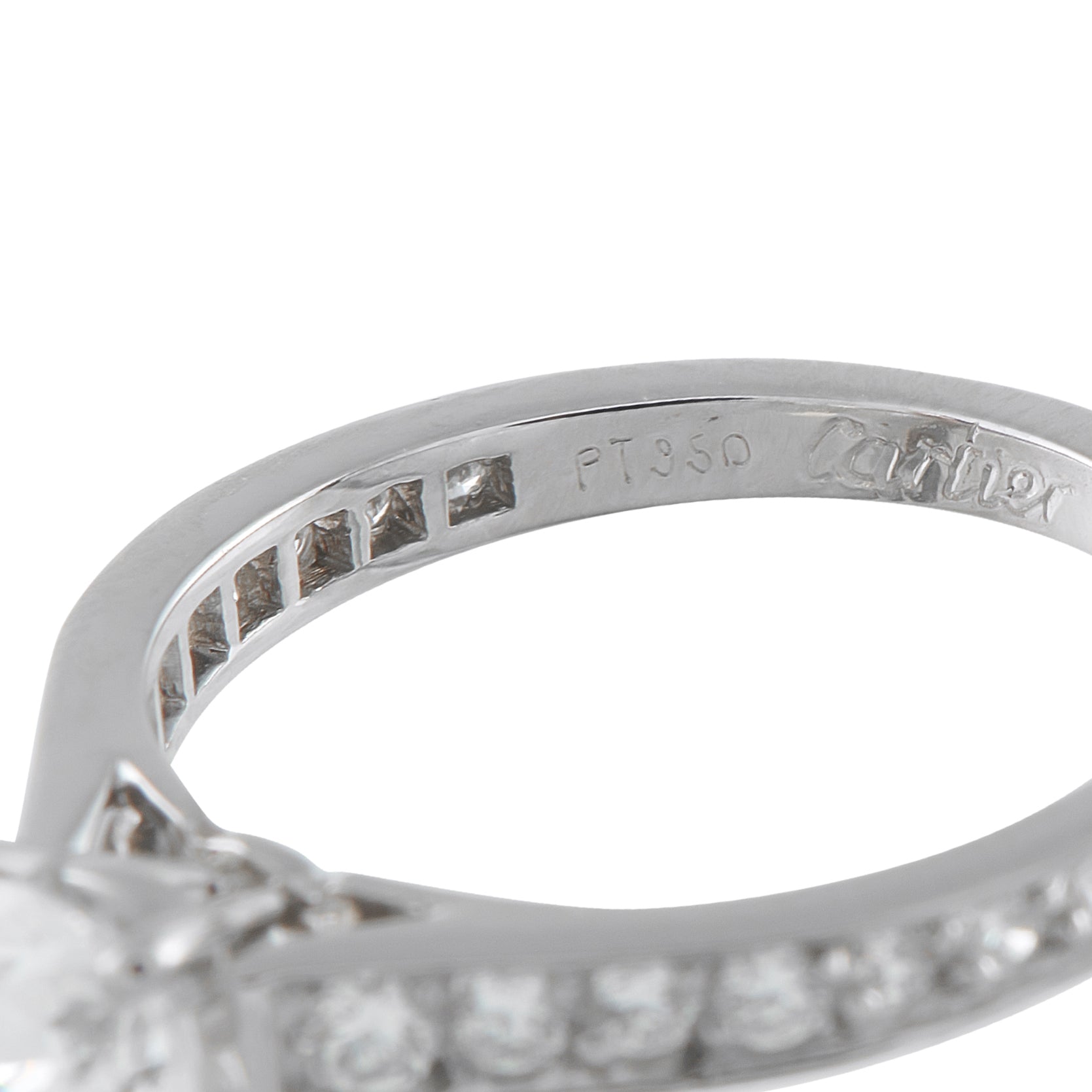 CARTIER Platinum 0.97ct Diamond Engagement Ring