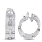 CartierTank Francaise 18K White Gold Diamond Earrings
