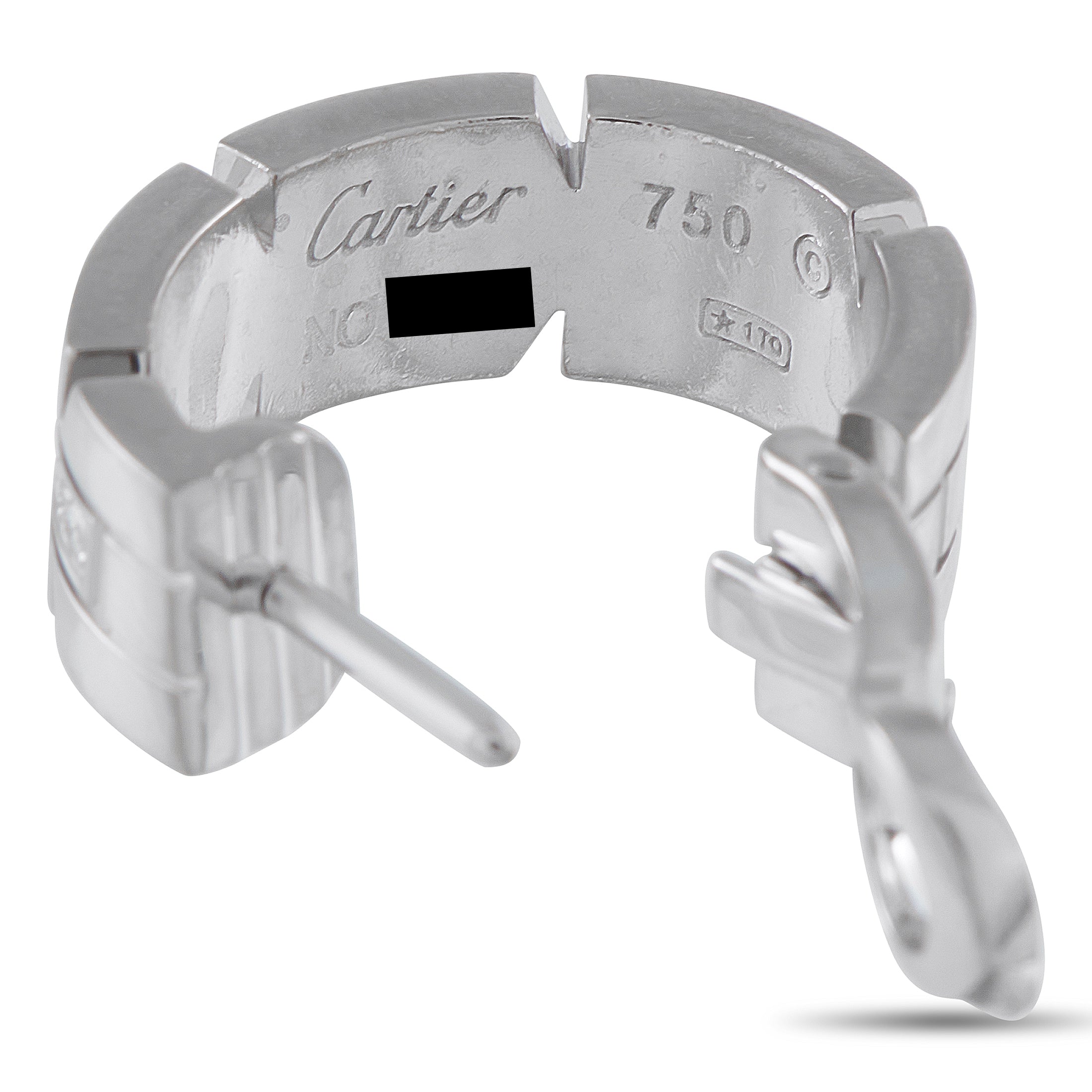 CartierTank Francaise 18K White Gold Diamond Earrings