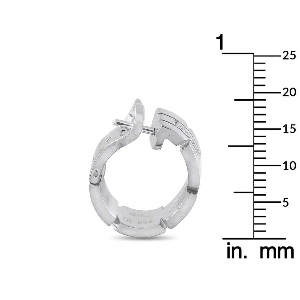 CartierTank Francaise 18K White Gold Diamond Earrings