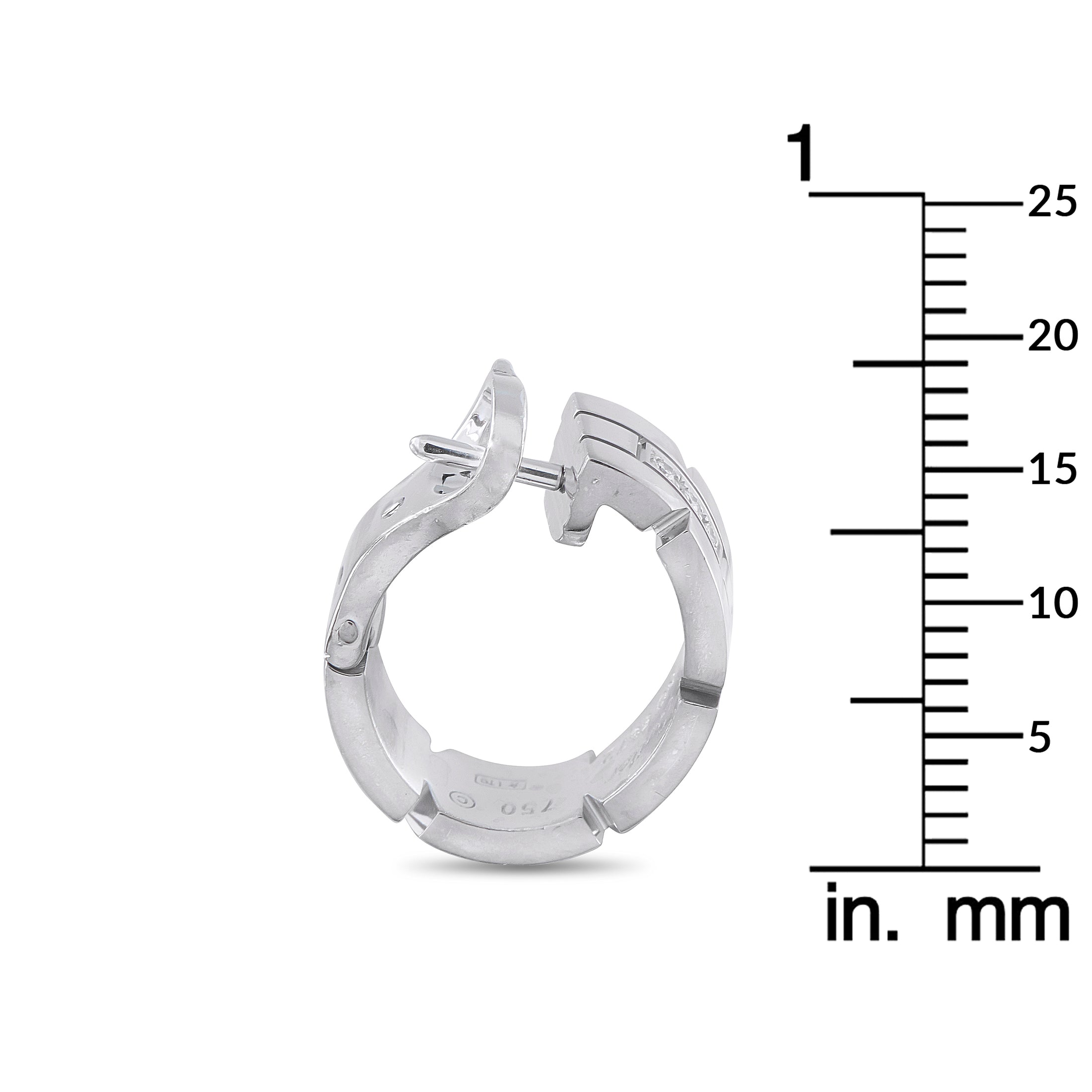 CartierTank Francaise 18K White Gold Diamond Earrings