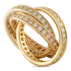 Cartier Trinity 18K Yellow Gold Diamond Ring - In this Cartier Trinity ring, three bands offer endless motion and sparkle. This piece fuses three 18K yellow gold bands into