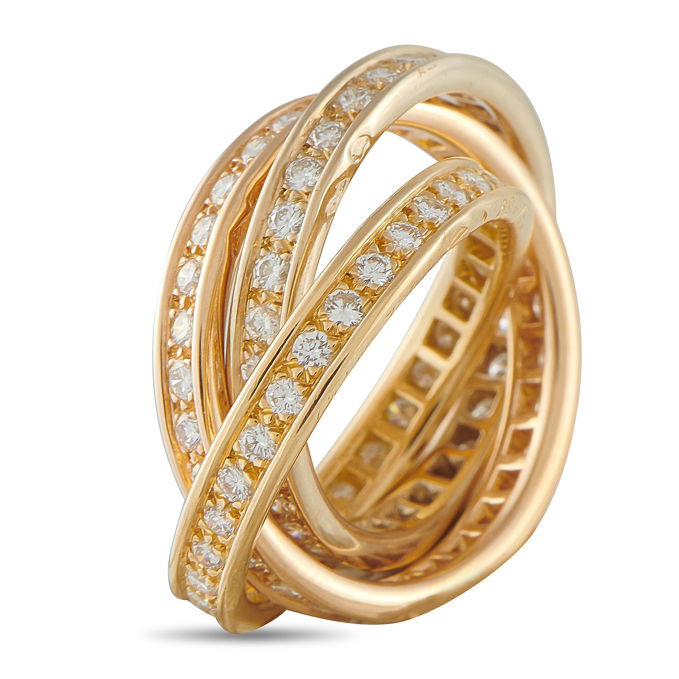 Cartier Trinity 18K Yellow Gold Diamond Ring