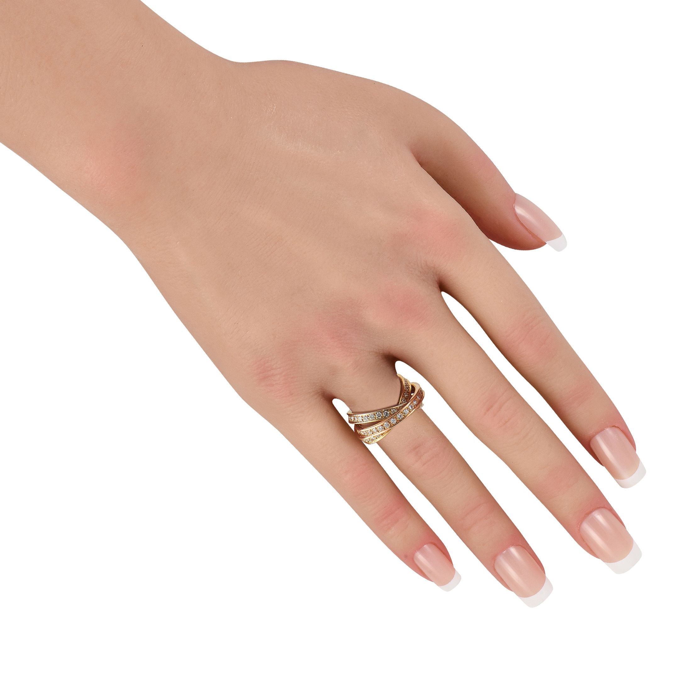 Cartier Trinity 18K Yellow Gold Diamond Ring