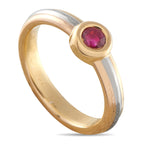 Cartier 18K Rose, Yellow, and White Gold Ruby Ring