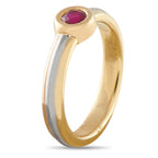 Cartier 18K Rose, Yellow, and White Gold Ruby Ring