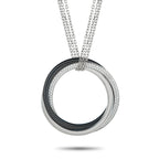 CARTIER Trinity 18K White Gold 0.82ct Diamond and Ceramic Necklace
