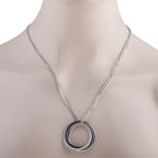 Cartier Trinity 18K White Gold 0.82ct Diamond and Ceramic Necklace