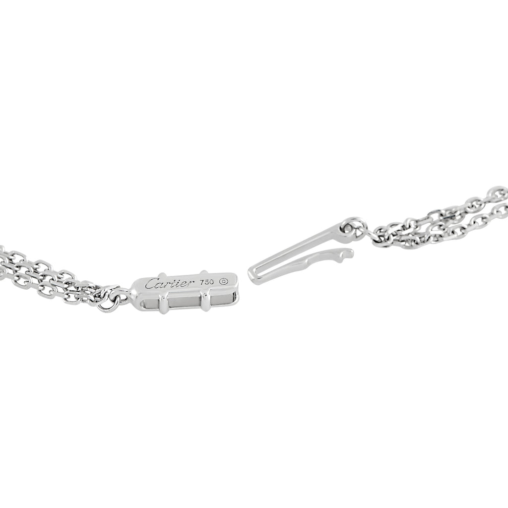 Cartier Trinity 18K White Gold 0.82ct Diamond and Ceramic Necklace