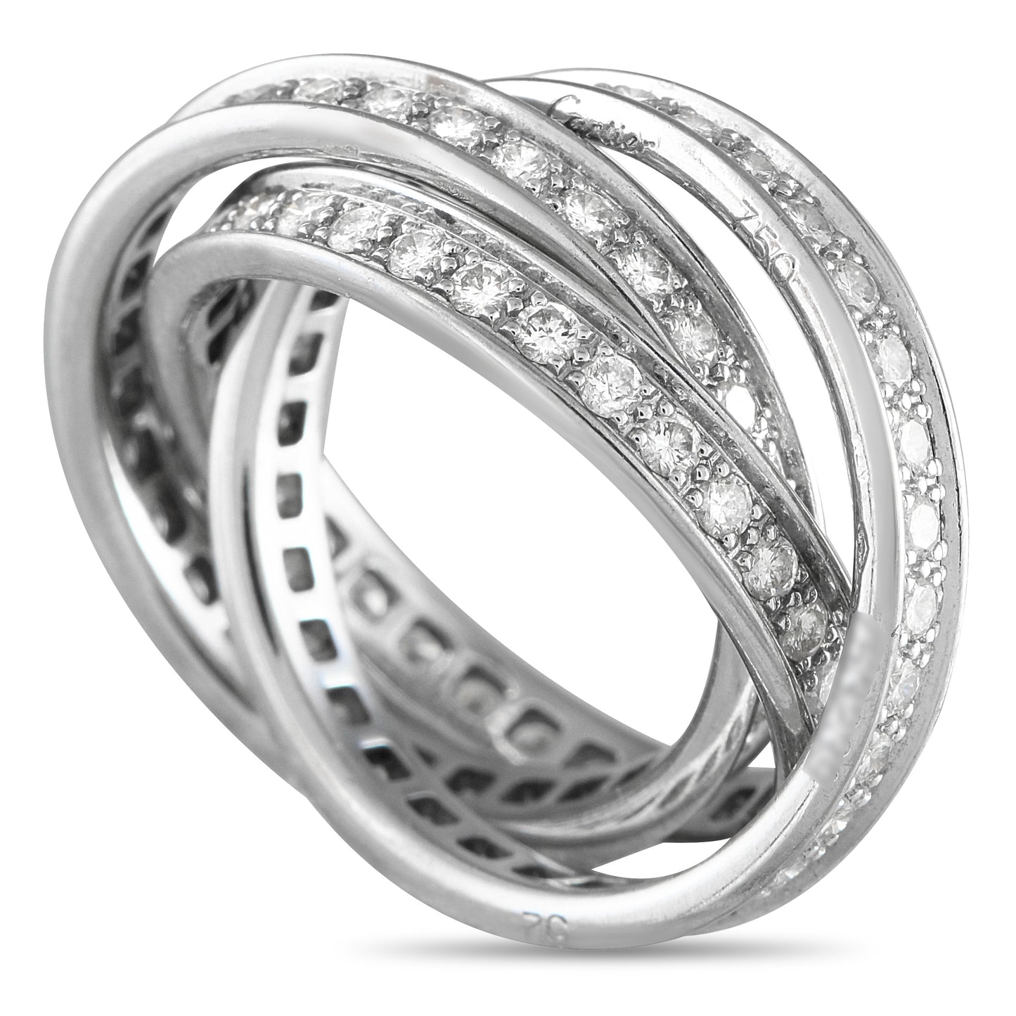 Cartier Trinity 18K White Gold Diamond Ring