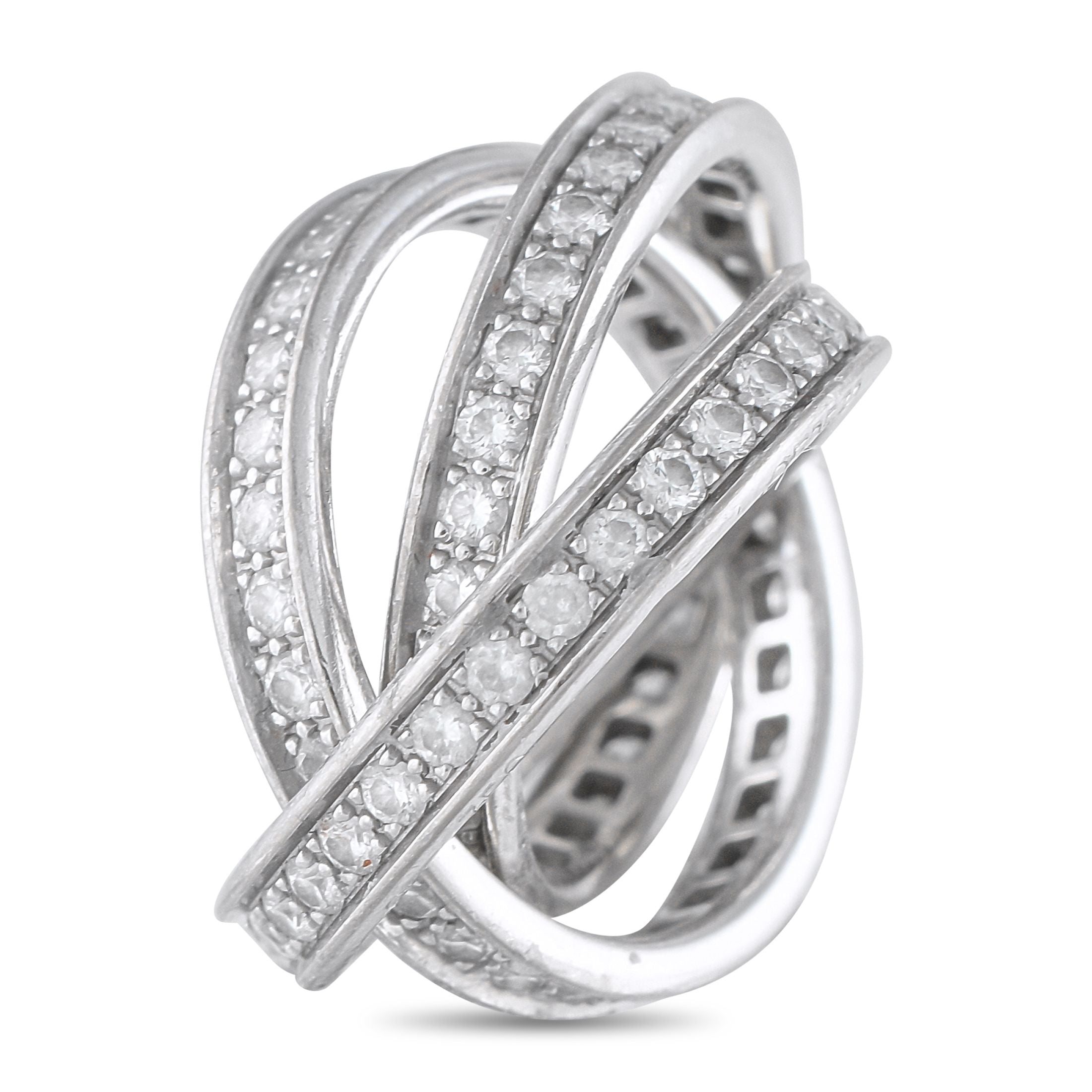 CartierTrinity 18K White Gold Diamond Ring