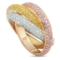 Cartier Trinity 18K White, Yellow, and Rose Gold Pink, Yellow, and White Diamond Ring