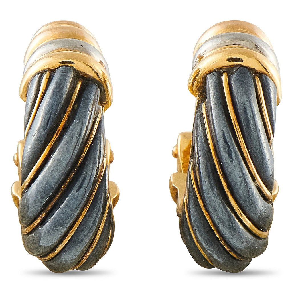 CARTIER Trinity 18K Yellow, Rose, and White Gold and Silver Clip-On Earrings