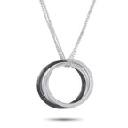 CARTIER Trinity 18K White Gold 0.82ct Diamond and Ceramic Necklace