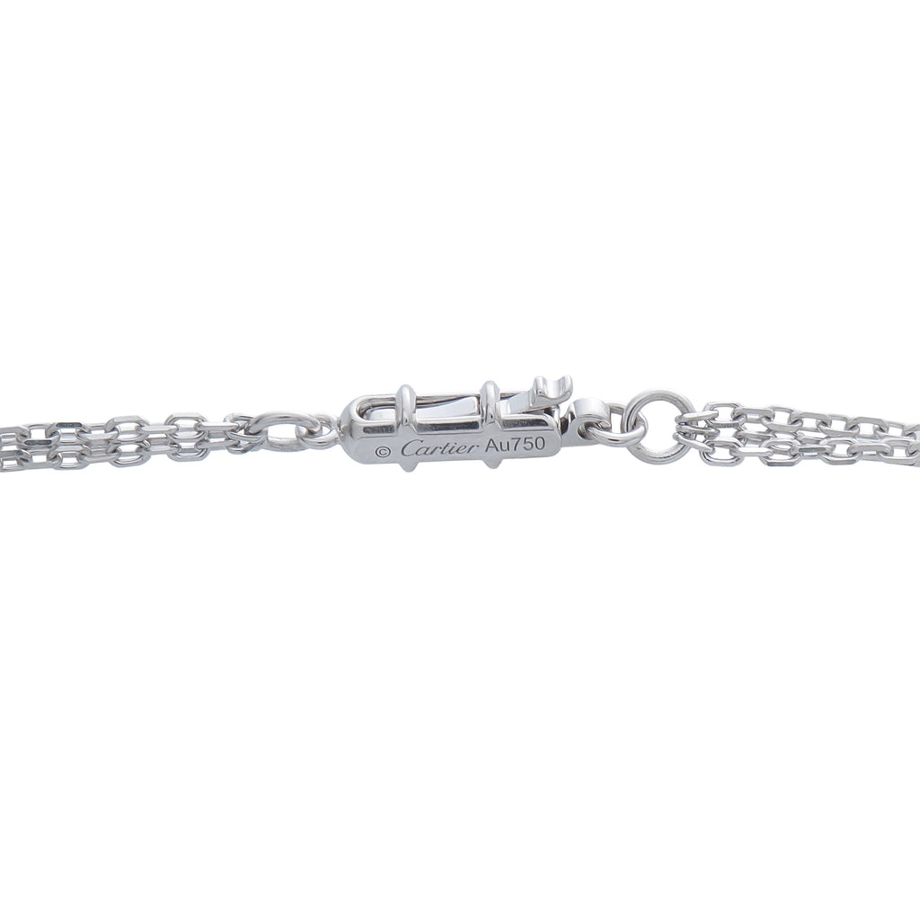 CARTIER Trinity 18K White Gold 0.82ct Diamond and Ceramic Necklace