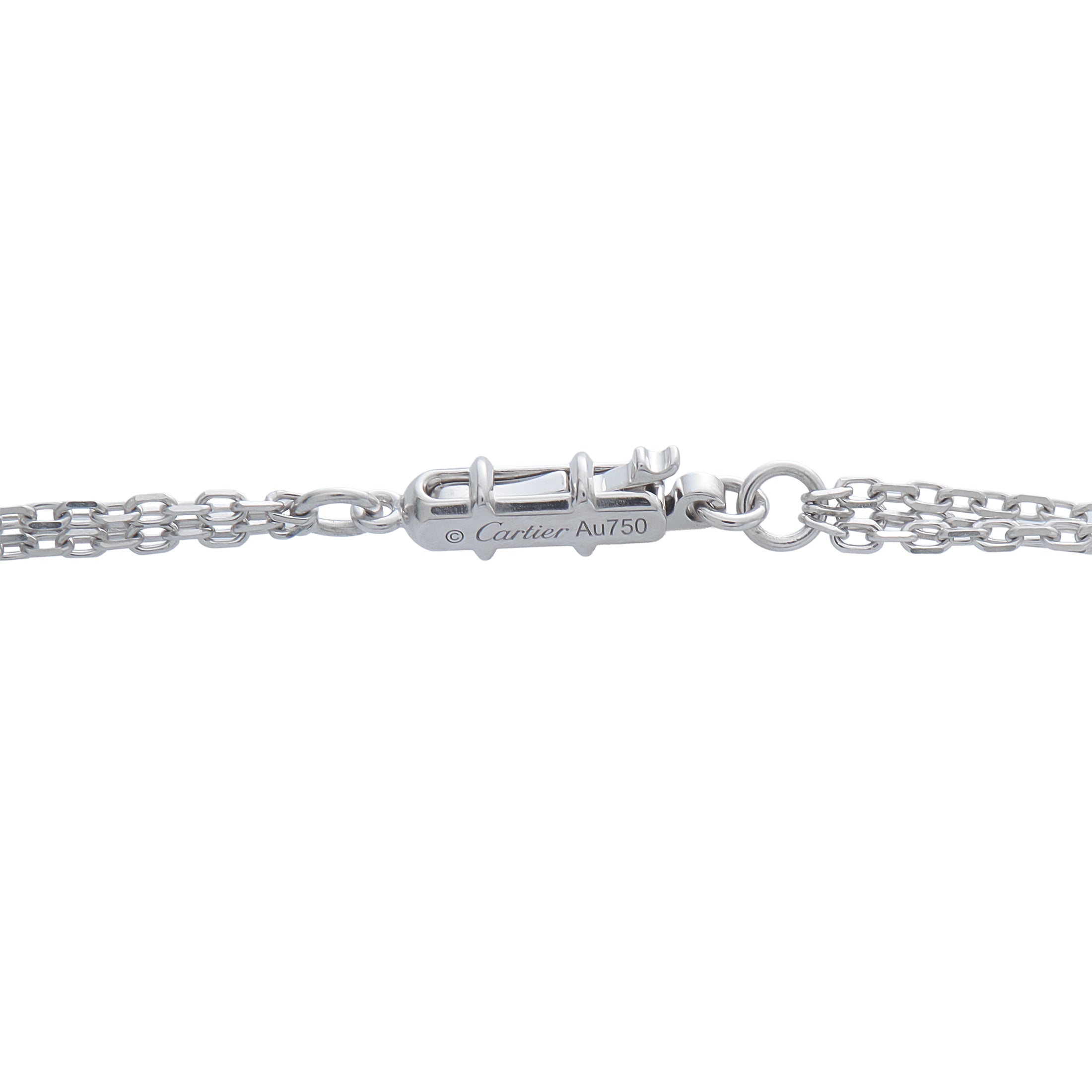 CARTIER Trinity 18K White Gold 0.82ct Diamond and Ceramic Necklace