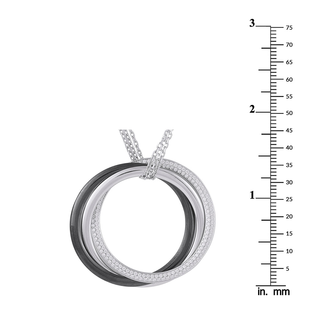 CARTIER Trinity 18K White Gold 0.82ct Diamond and Ceramic Necklace
