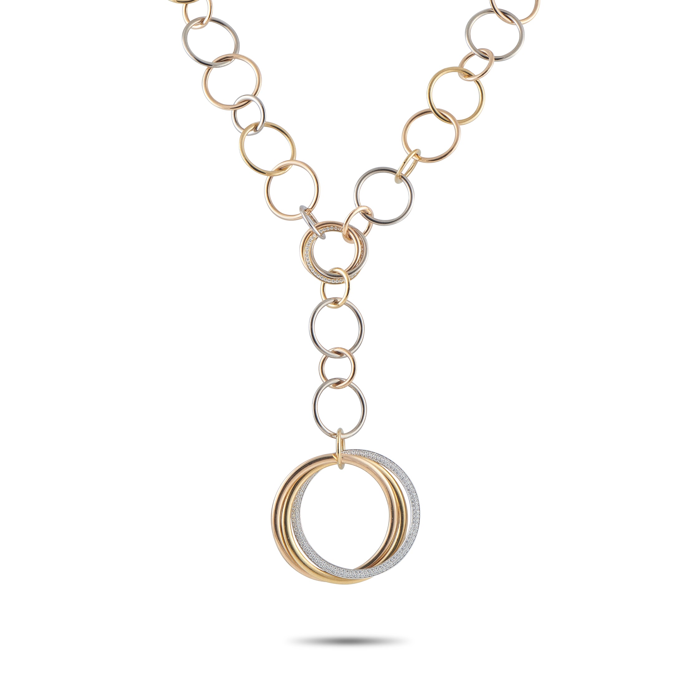 CARTIER Trinity Tricolor Diamond Necklace