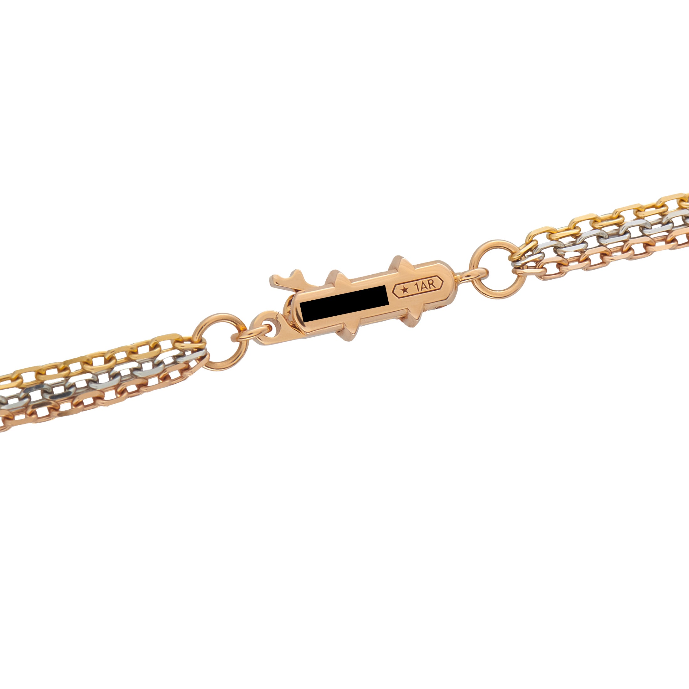 CARTIER Trinity 18K Rose, Yellow, and White Gold 2.60ct Diamond Necklace