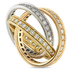 CartierTrinity 18K Rose, Yellow, and White Gold Diamond Ring – In this Cartier Trinity ring are three intertwined bands repre