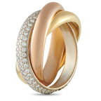CartierTrinity 18K Rose, Yellow and White Gold 0.46ct Diamond Ring