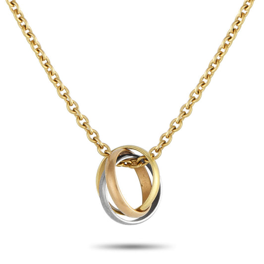 Cartier Trinity 18K Rose, White, and Yellow Gold Necklace