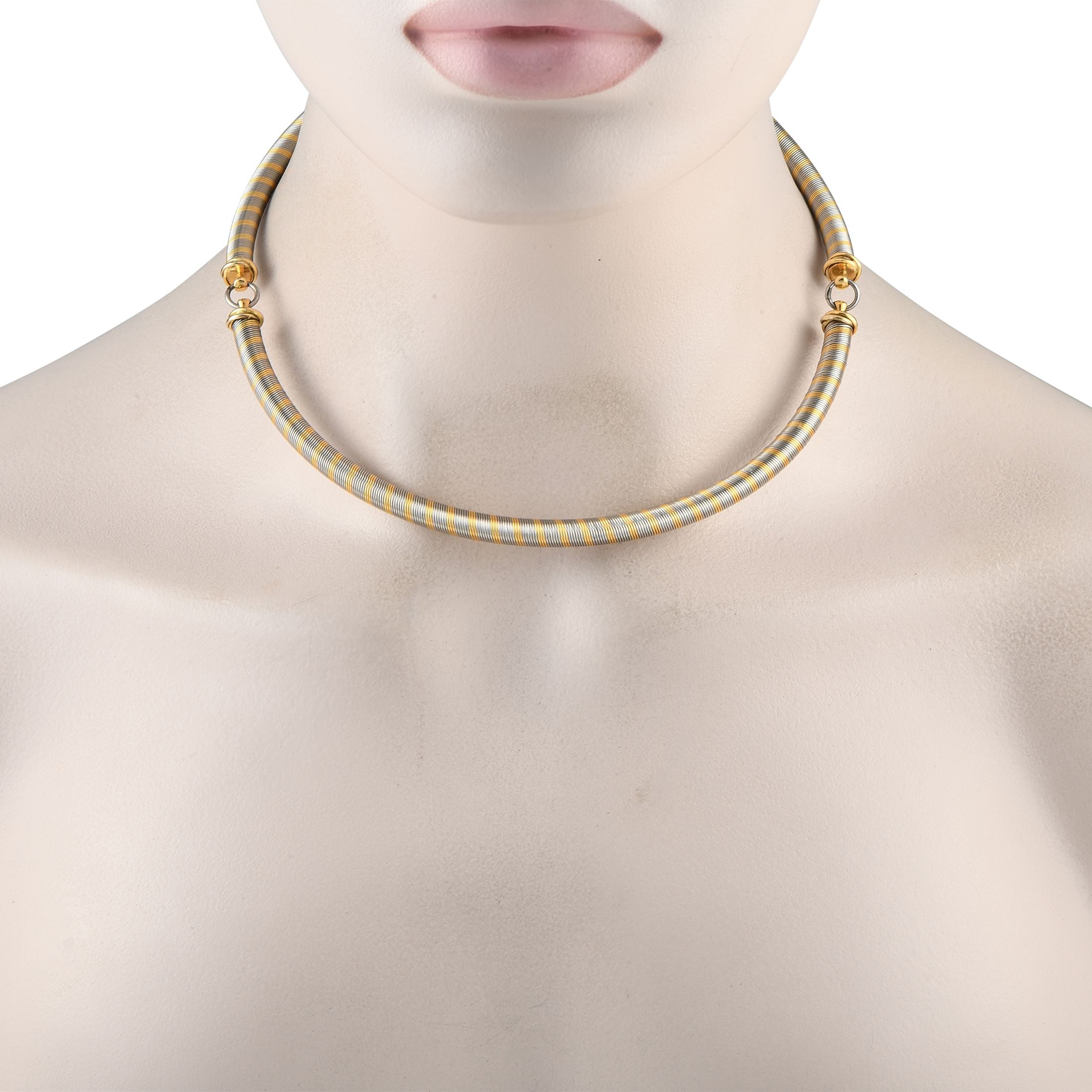 CartierVintage 18K Yellow and Stainless Steel Necklace