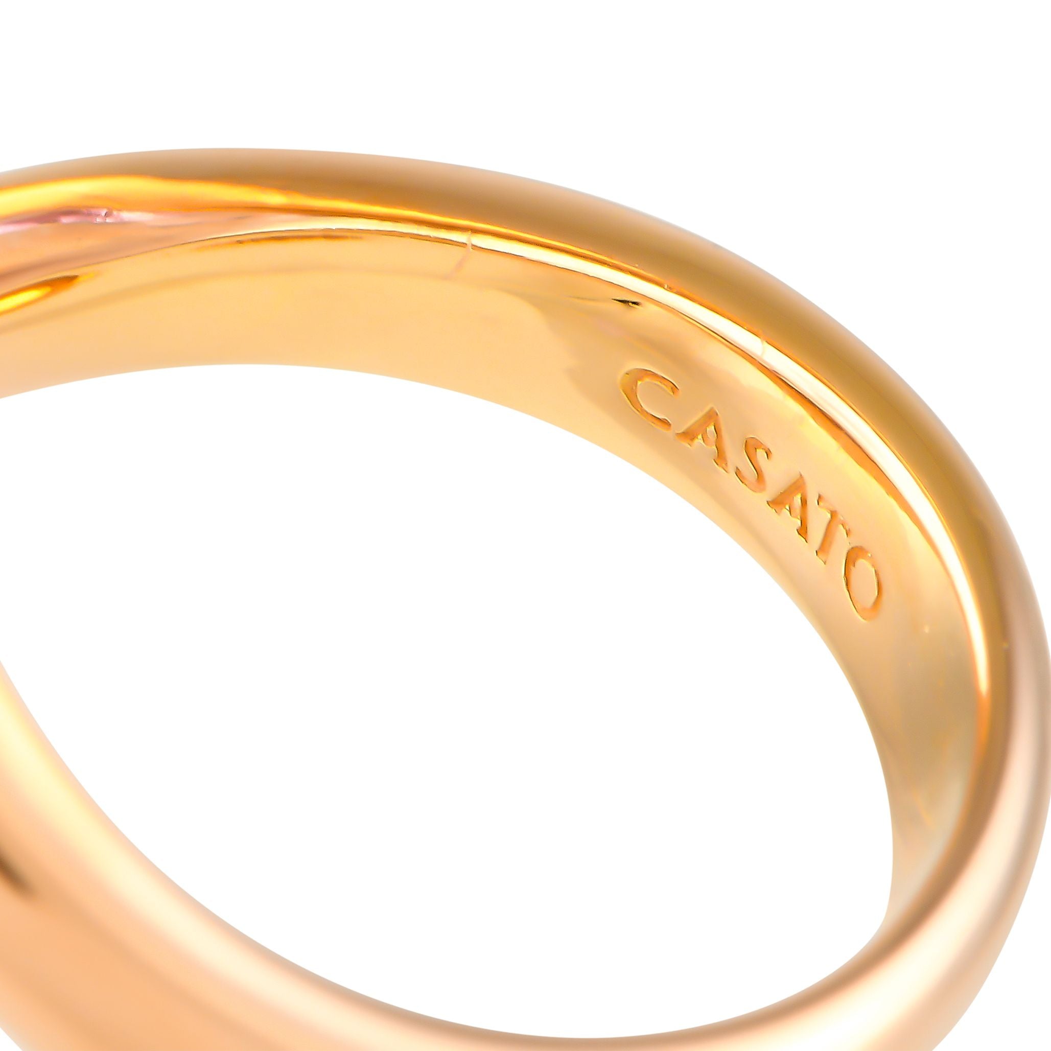 Casato18K Rose Gold 0.78ct Diamond and Amethyst Ring