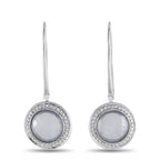 Casato 18K White Gold 0.65ct Diamond and Chalcedony Drop Earrings