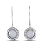 Casato18K White Gold 0.65ct Diamond and Chalcedony Drop Earrings – Sleek and incredibly elegant, these sophisticated Casato e
