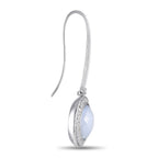 Casato 18K White Gold 0.65ct Diamond and Chalcedony Drop Earrings
