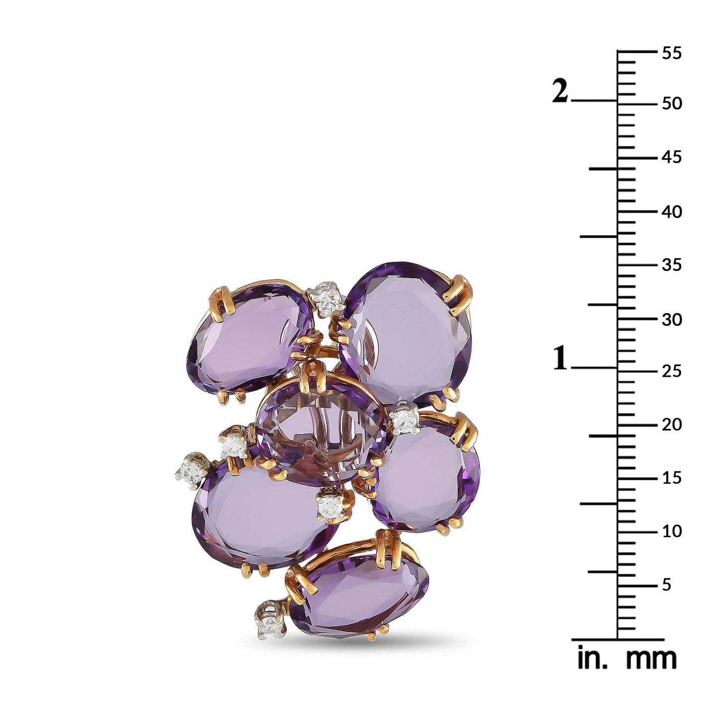 Casato 18K Yellow Gold 0.36ct Diamond and Amethyst Earrings